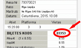 RSAO biļetes numurs